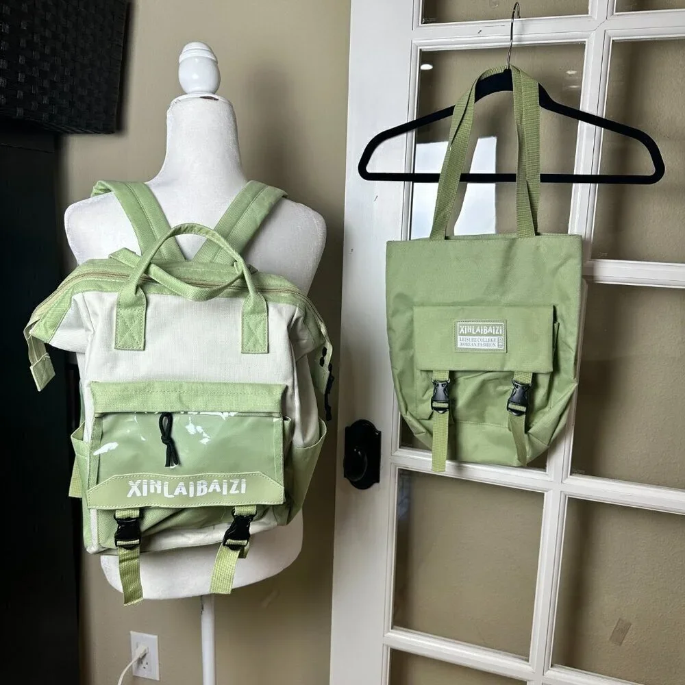 XINLAIBAIZI Korean Fashion Brand Backpack & Tote Set
